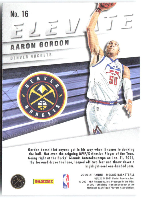 Aaron Gordon Panini Mosaic - Elevate 16 2020-21 Denver Nuggets