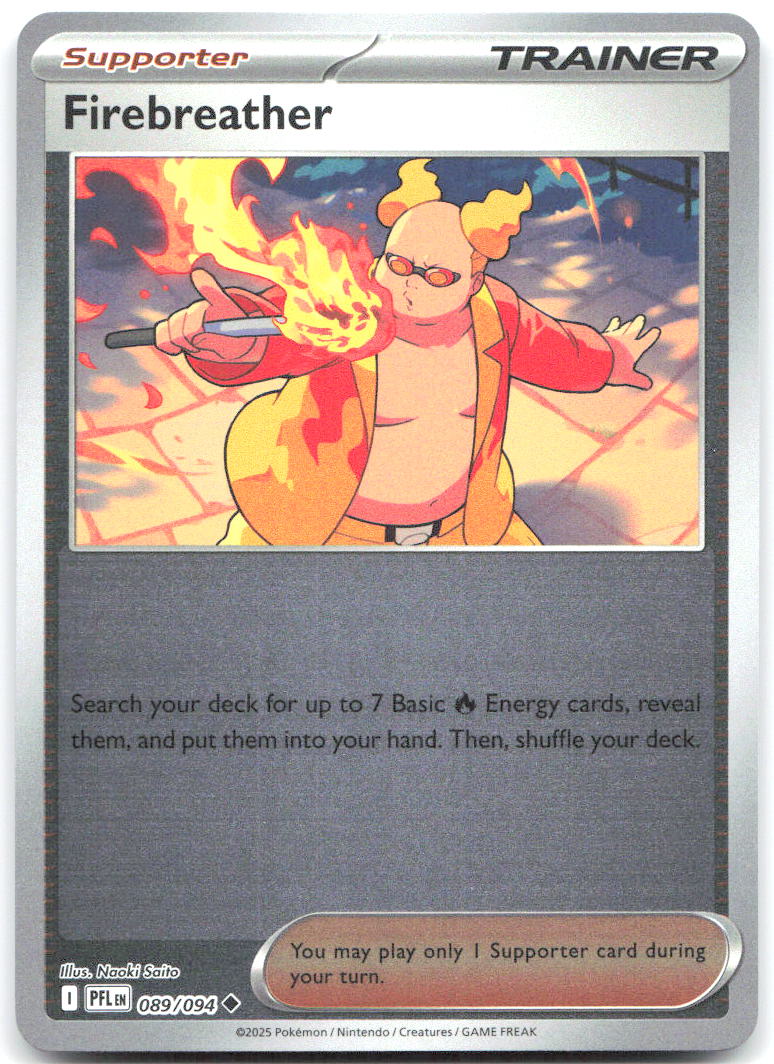 Firebreather Reverse Holo Uncommon ME02 Phantasmal Flames 089/094 NM Naoki Saito