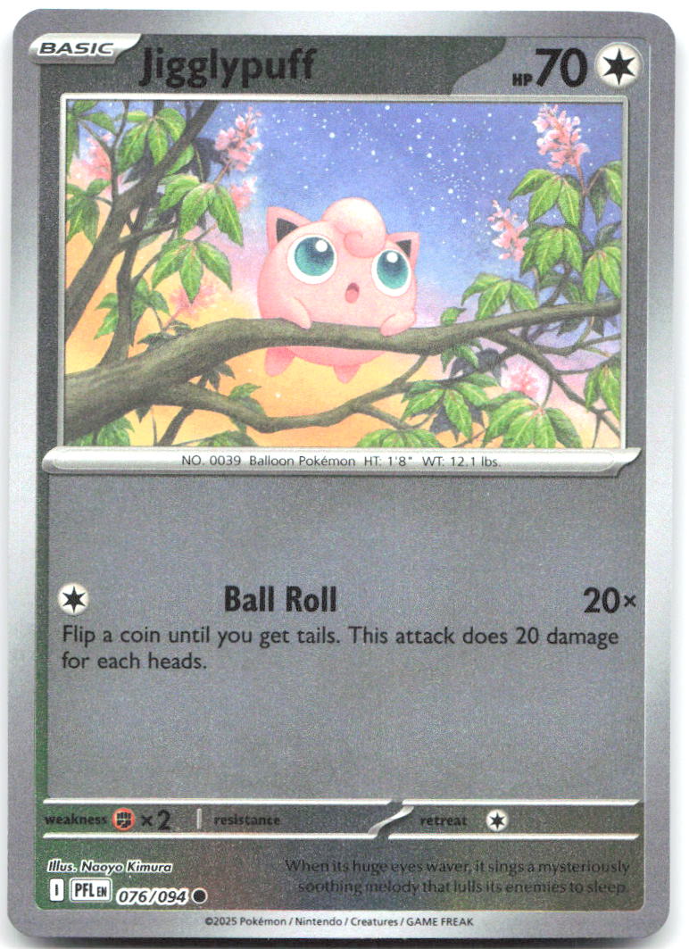 Jigglypuff Reverse Holo Common ME02: Phantasmal Flames 076/094 NM Naoyo Kimura