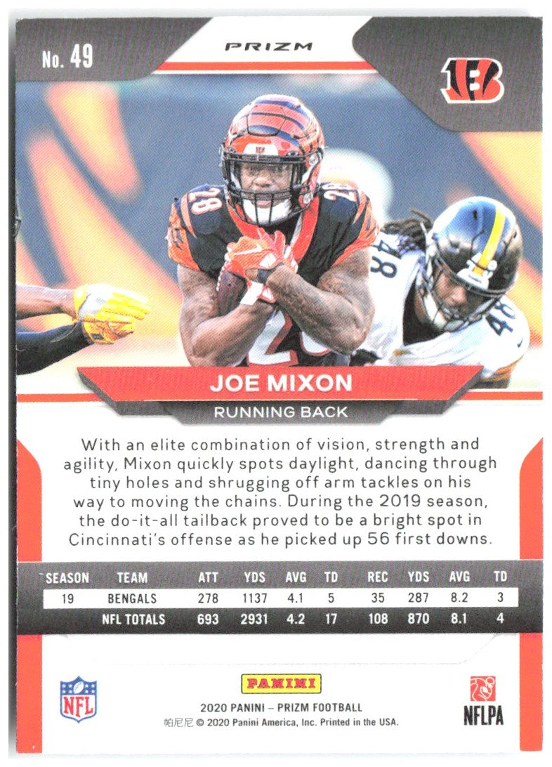 Joe Mixon Panini Prizm - Prizm 49 2020 Cincinnati Bengals