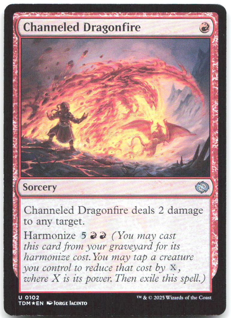 Channeled Dragonfire Foil U Tarkir Dragonstorm 102 NM Jorge Jacinto