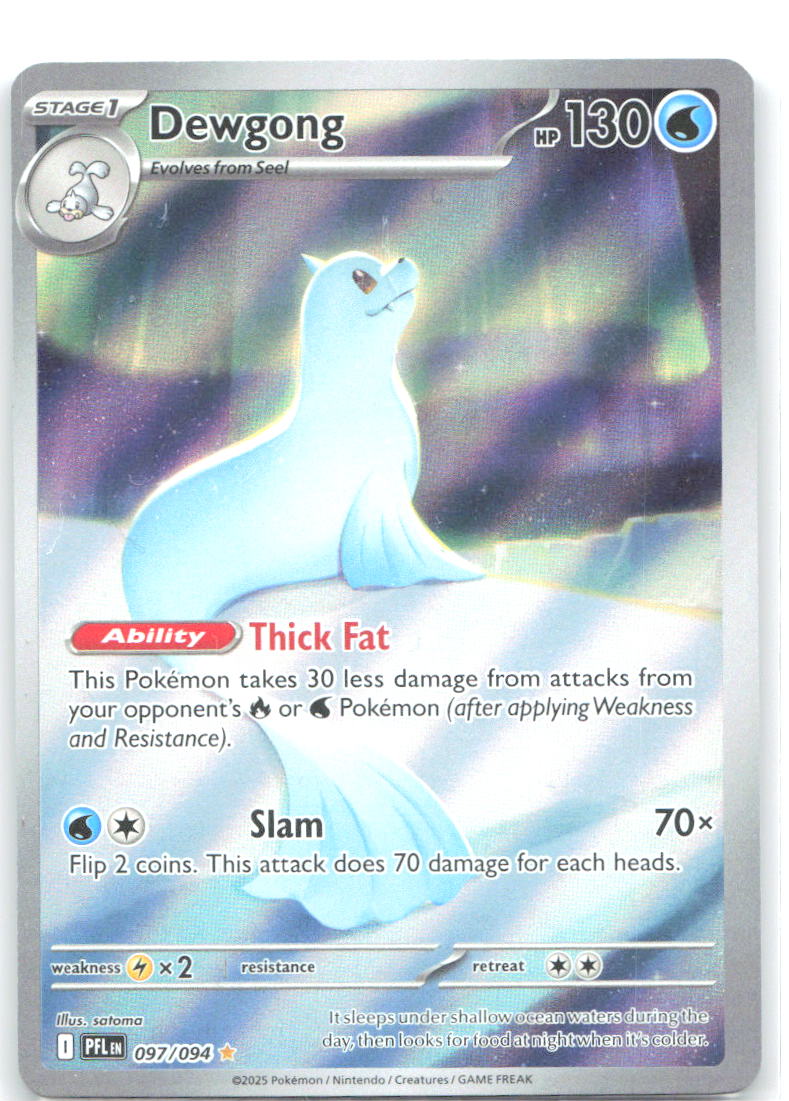 Dewgong Holo Illustration Rare ME02: Phantasmal Flames 097/094 NM Taira Akitsu
