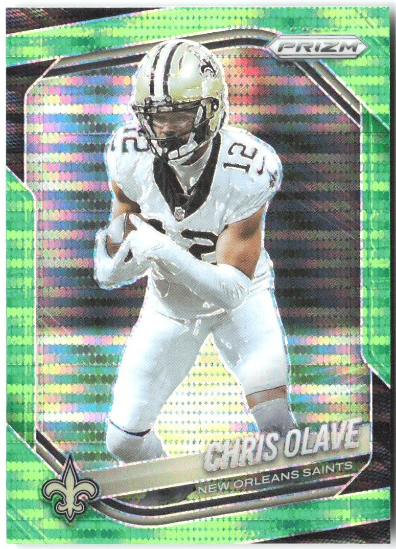 Chris Olave Panini Prizm - Neon Green Pulsar 192 2025 New Orleans Saints