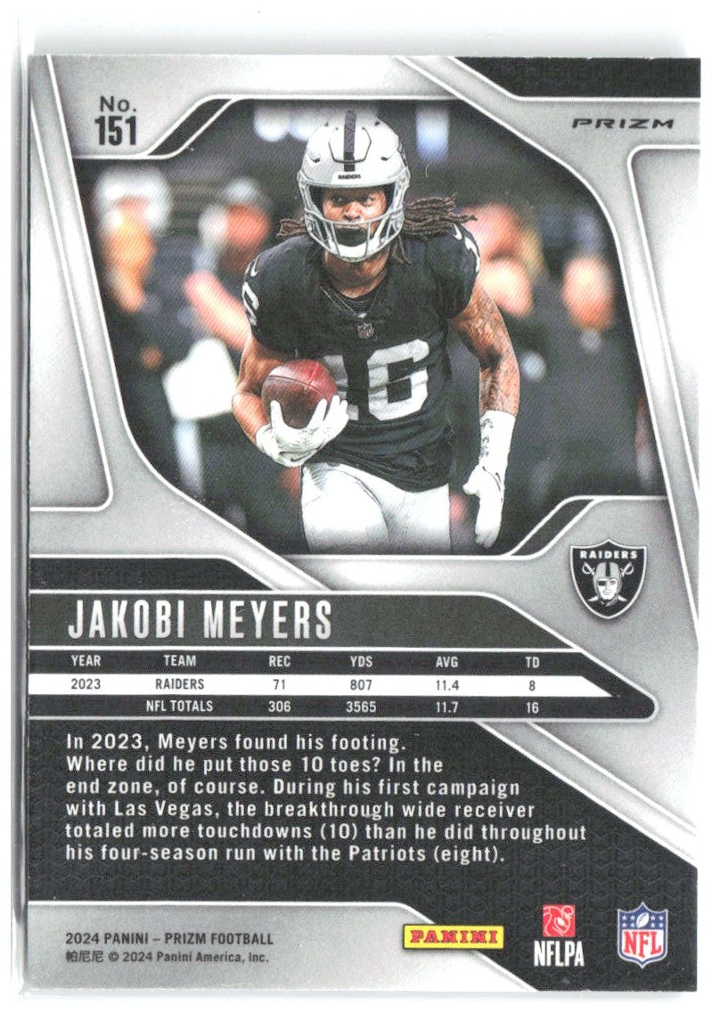 Jakobi Meyers Panini Prizm - Silver 151 2024 Las Vegas Raiders