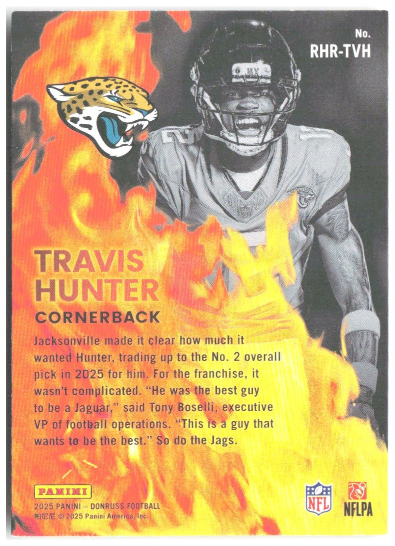 Travis Hunter Donruss - Red Hot Rookies RHR-TVH 2025 Jacksonville Jaguars