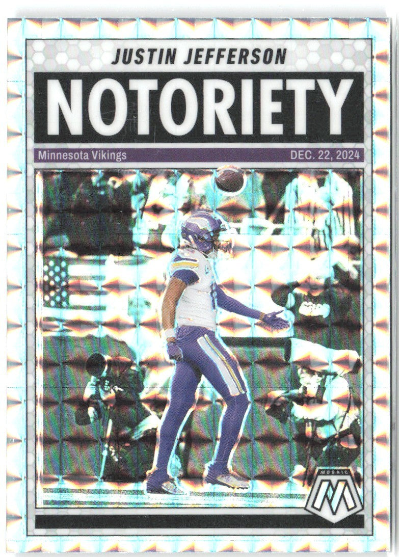 Justin Jefferson Panini Mosaic - Notoriety Mosaic 6 2025 Minnesota Vikings