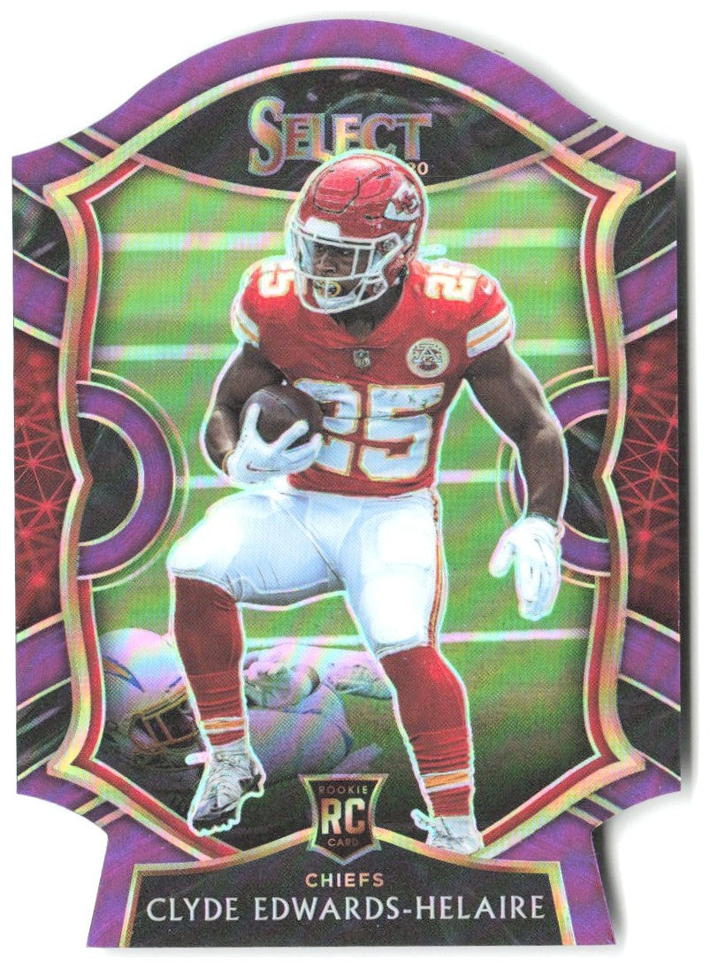 Clyde Edwards-Helaire Select - Purple Prizm Die Cut 54 2020 Kansas City Chiefs