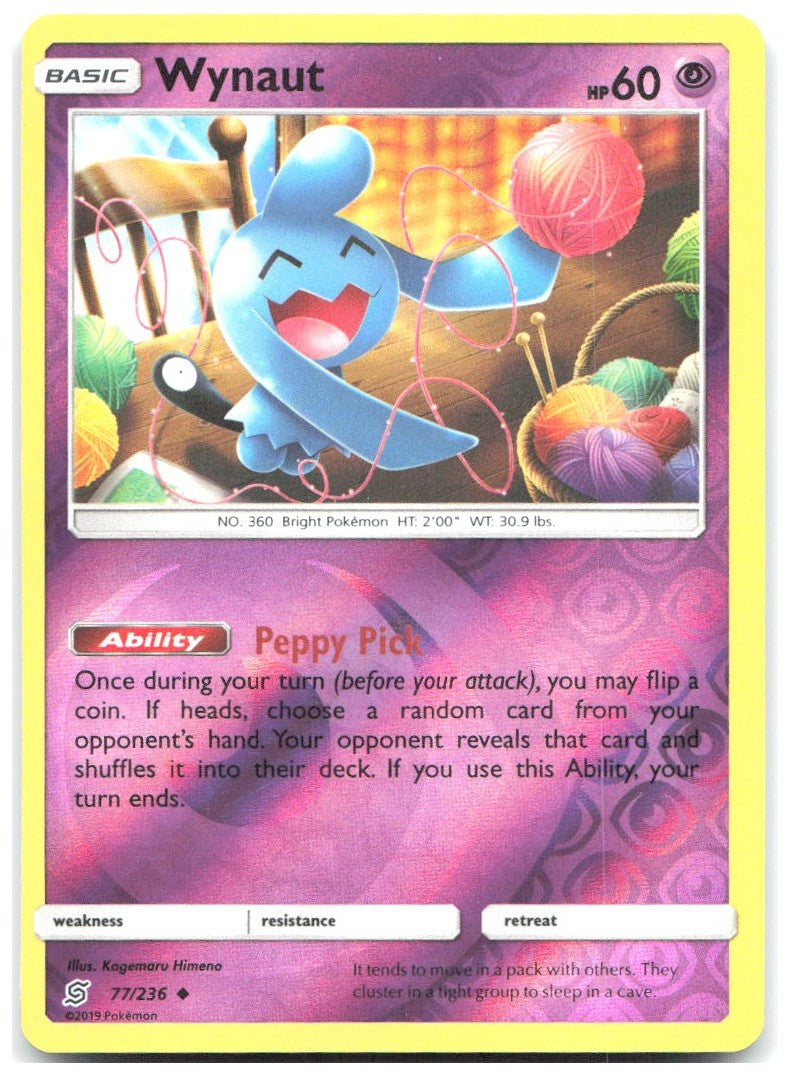 Wynaut Reverse Holo Uncommon SM Unified Minds 77/236 NM Kagemaru Himeno