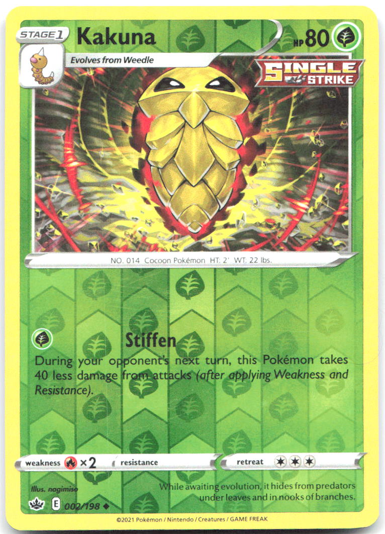 Kakuna Reverse Holo Uncommon SWSH06 Chilling Reign 002/198 NM nagimiso