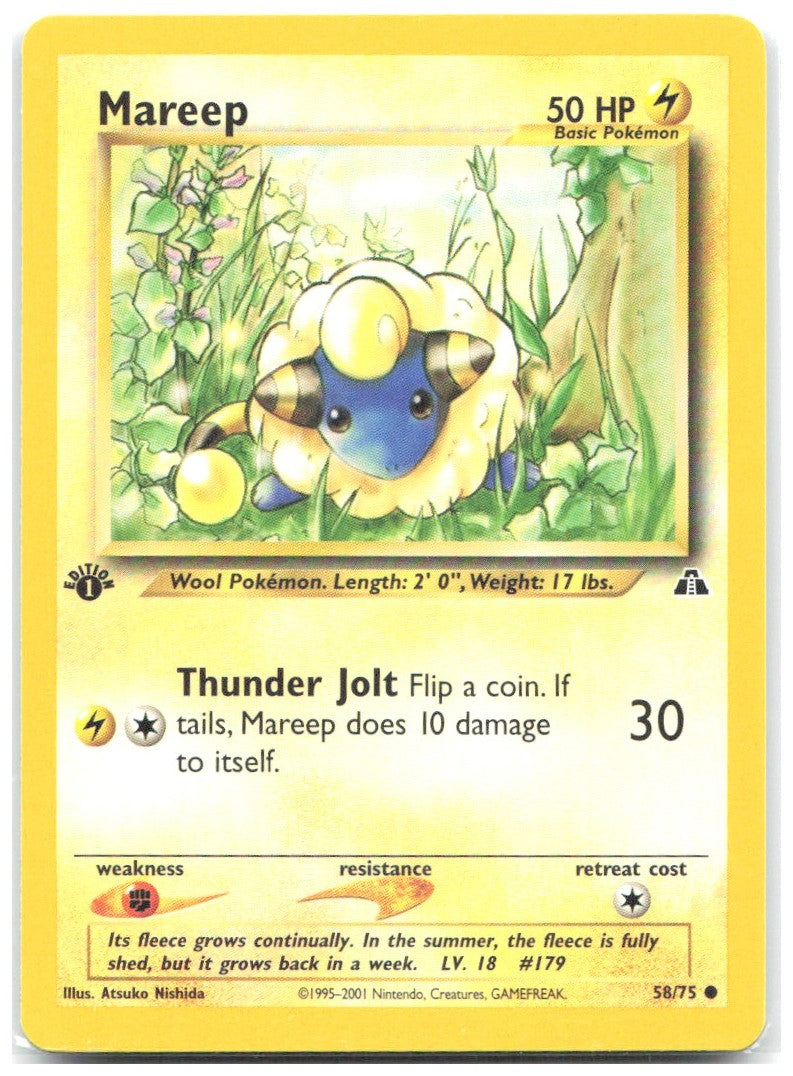 Mareep 1st Edition Common Neo Discovery 58/75 NM Atsuko Nishida