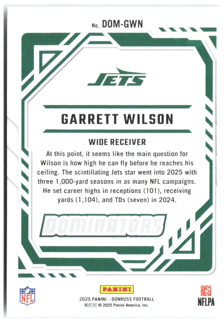 Garrett Wilson Donruss - Dominators DOM-GWN 2025 New York Jets