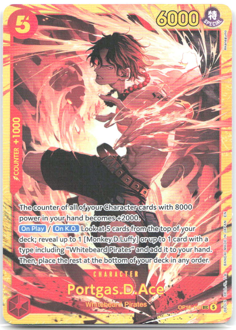 Portgas.D.Ace 118 Foil SEC The Time of Battle OP16 118 NM Akanegumo