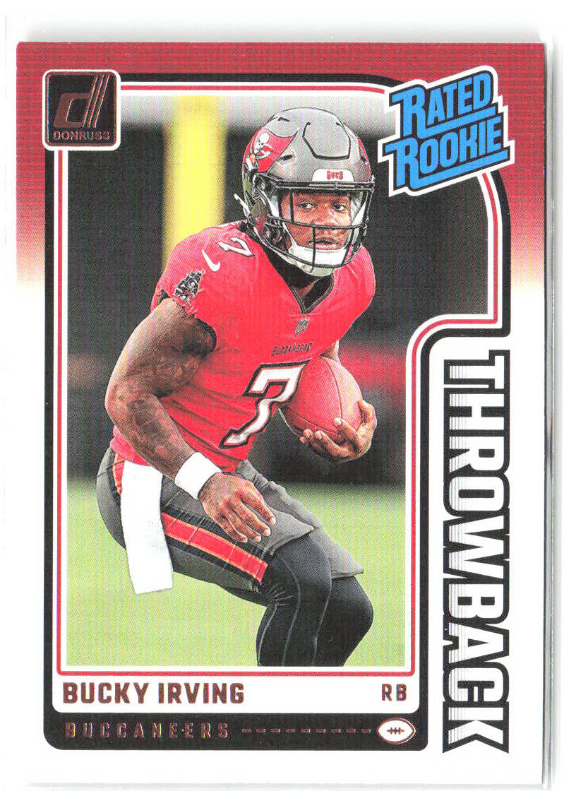 Bucky Irving Donruss - Rated Rookies Throwback 6 2024 Tampa Bay Buccaneers