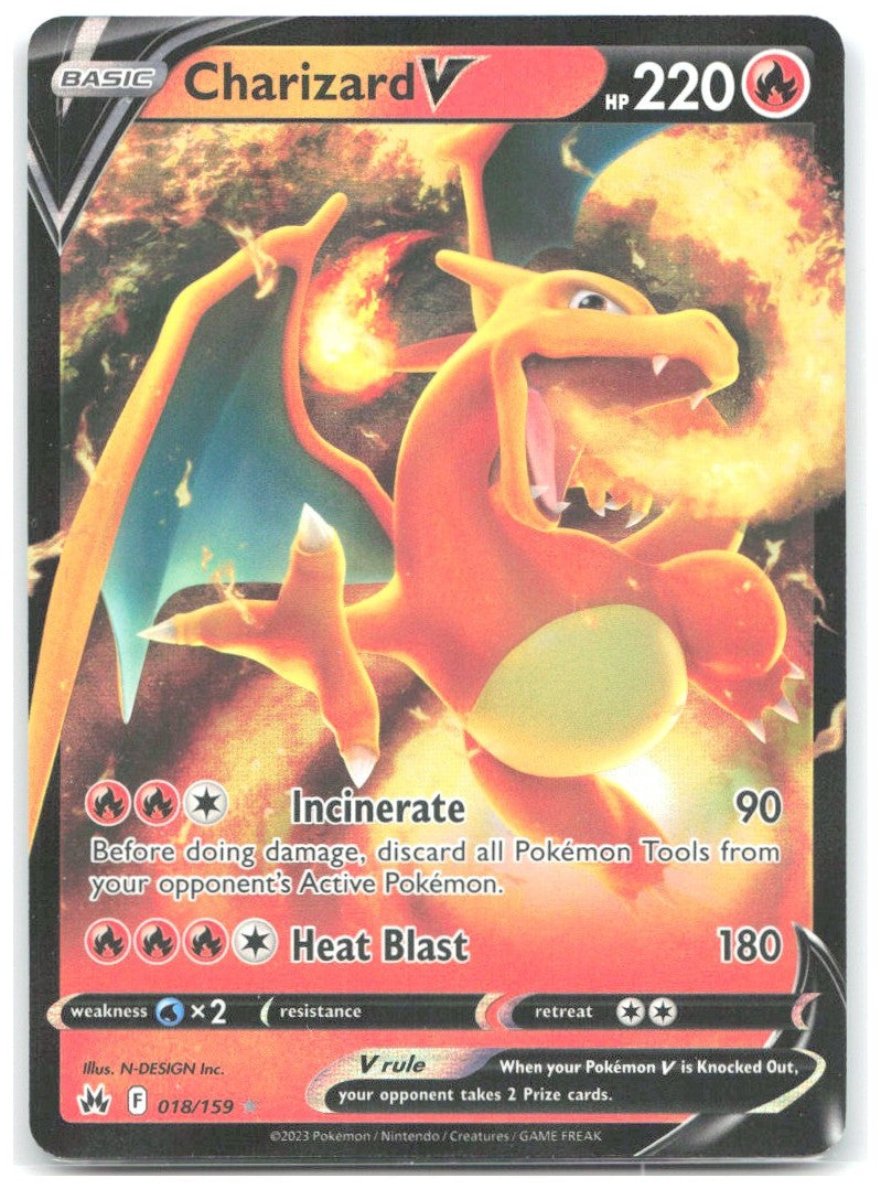 Charizard V Holo Ultra Rare SWSH Crown Zenith 018/159 NM N DESIGN Inc