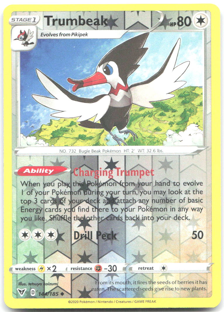 Trumbeak Reverse Holo Uncommon SWSH04 Vivid Voltage 144/185 NM tetsuya koizumi
