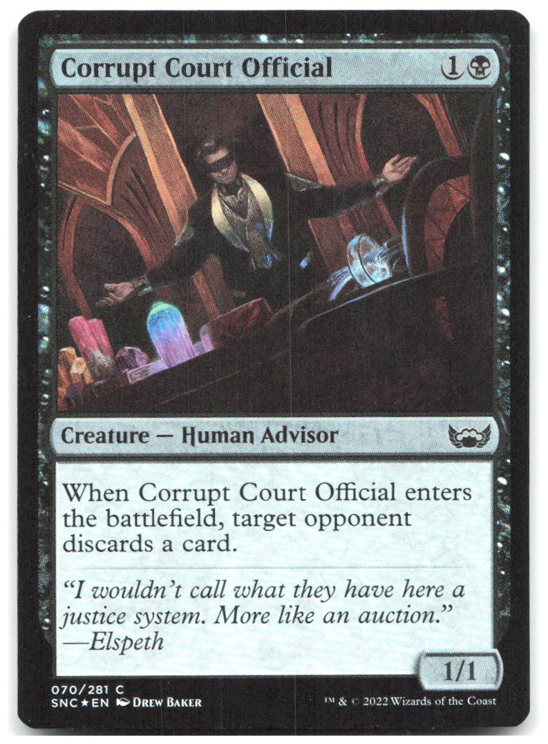 Corrupt Court Official Foil C Streets of New Capenna 70 NM Drew Baker
