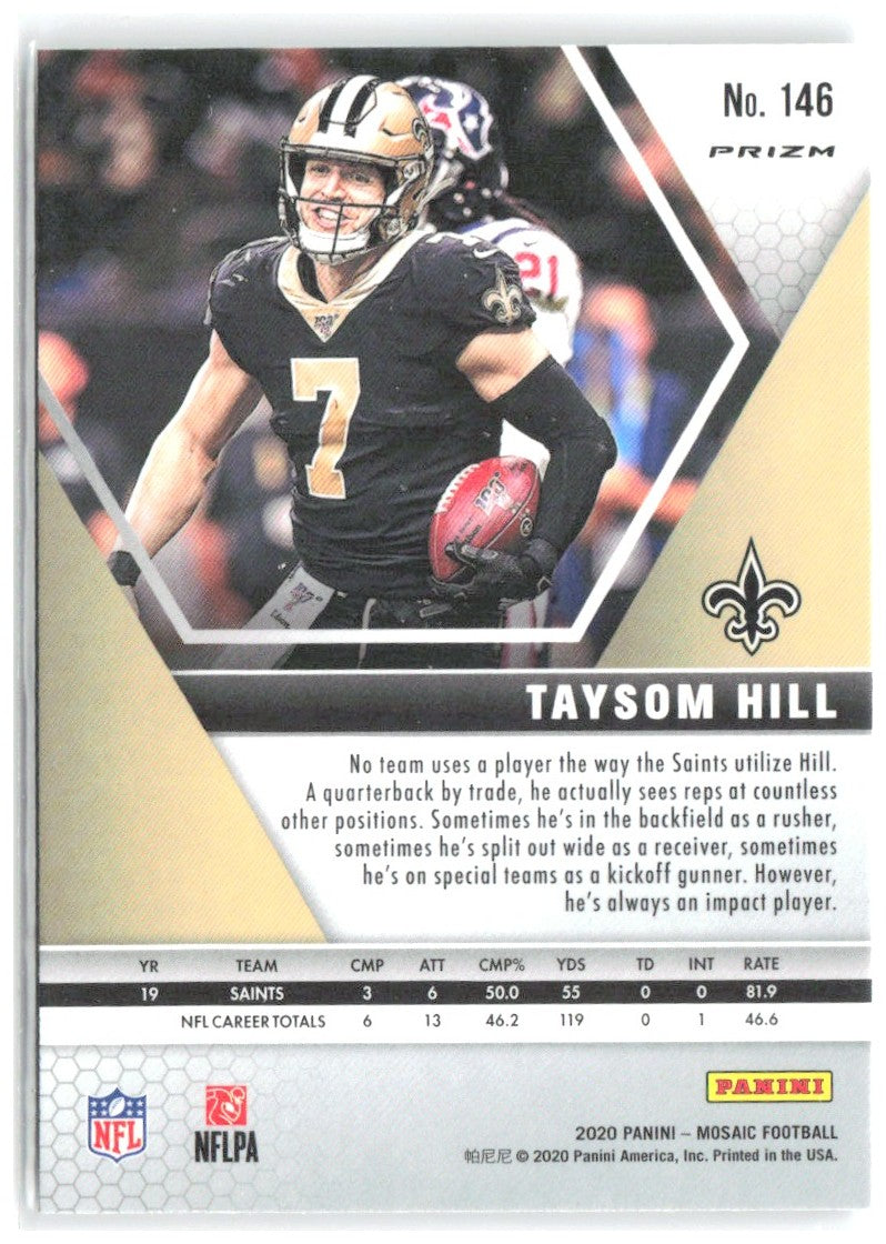 Taysom Hill Panini Mosaic - Prizm Silver 146 2020 New Orleans Saints