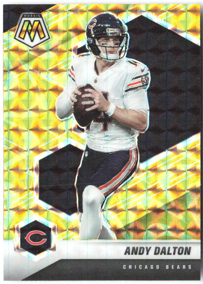 Andy Dalton Panini Mosaic - Prizm Reactive Yellow 44 2021 Chicago Bears