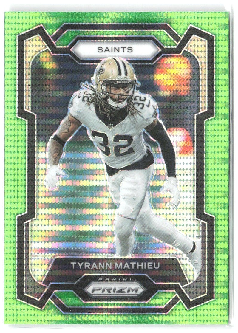 Tyrann Mathieu Panini Prizm - Neon Green Pulsar 218 2023 New Orleans Saints