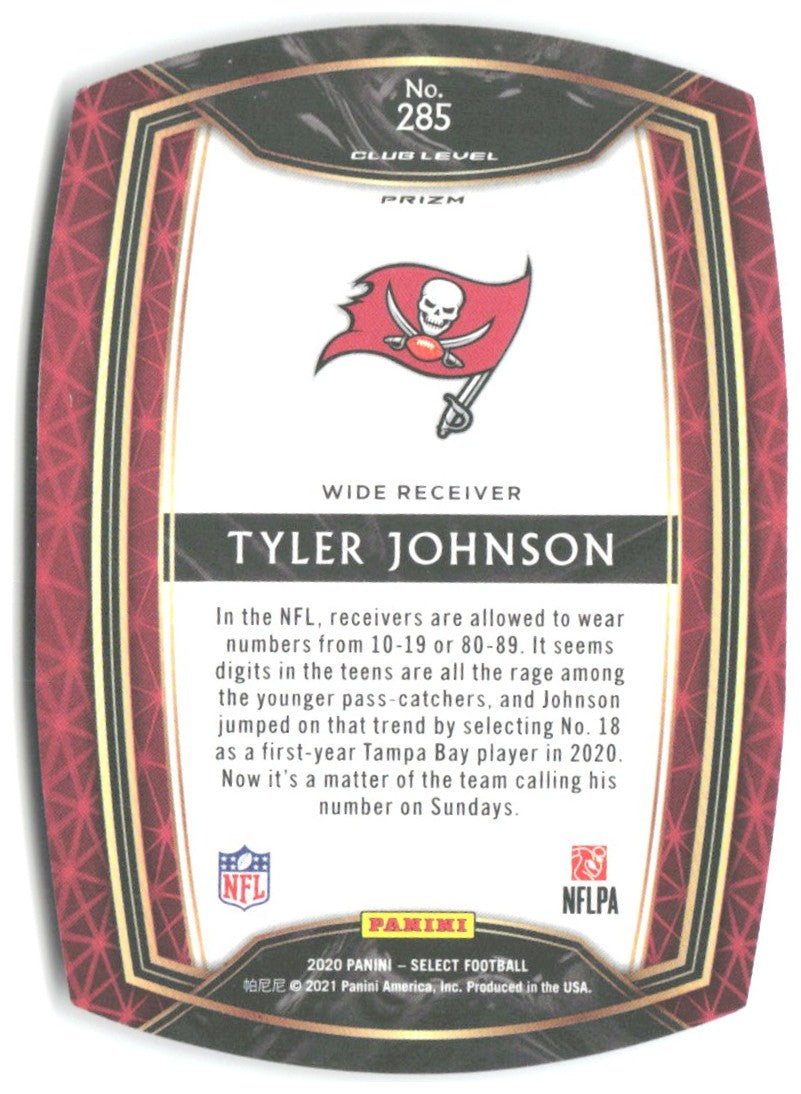 Tyler Johnson Panini Select - Purple Prizm Die Cut 285 2020 Tampa Bay Buccaneers