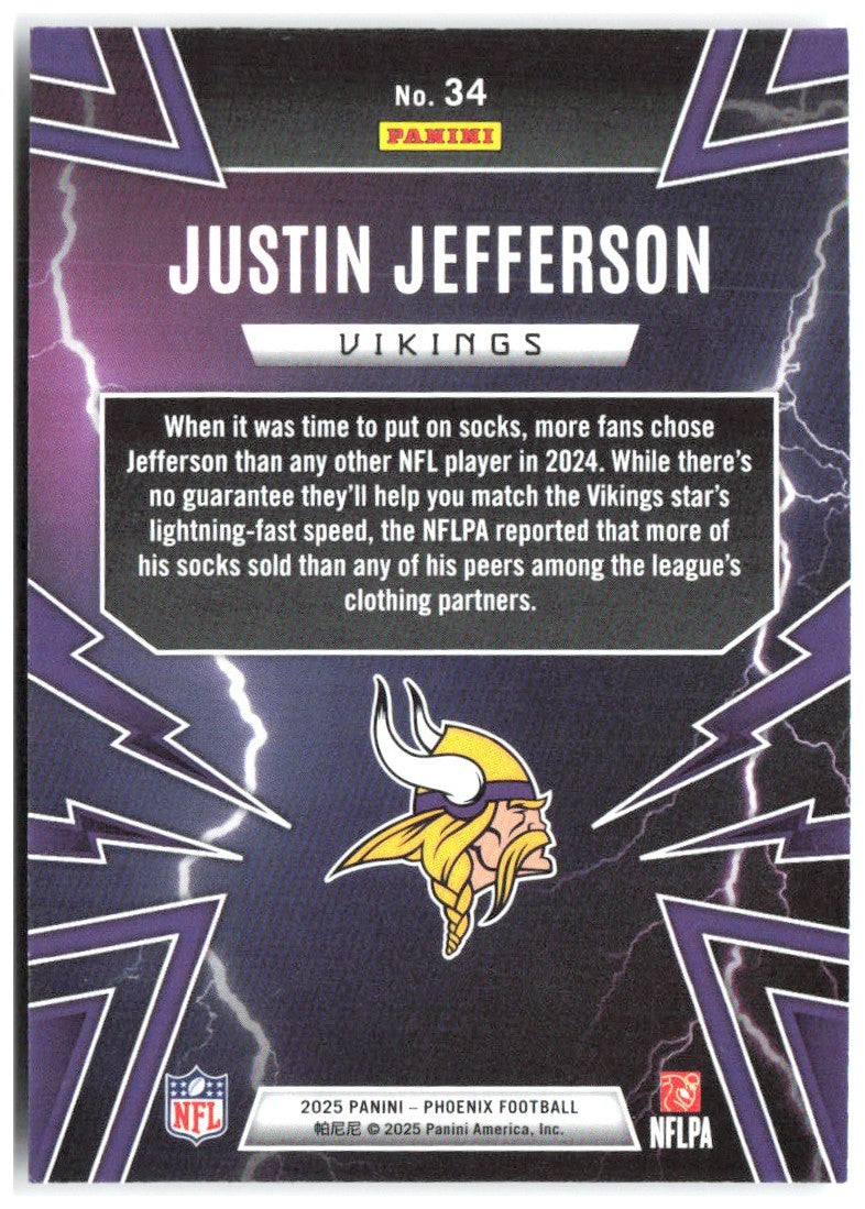 Justin Jefferson Panini Phoenix - Thunderbirds 34 2025 Minnesota Vikings