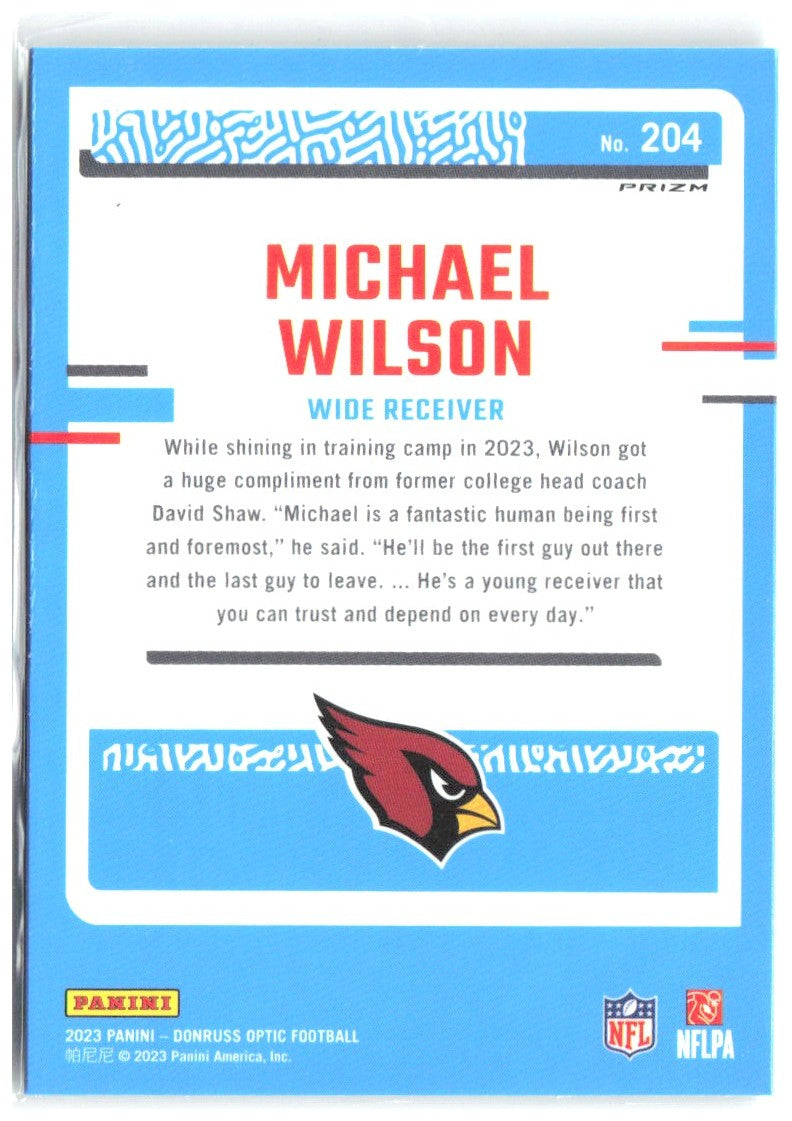Michael Wilson Donruss Optic - Green Hyper 204 2023 Arizona Cardinals
