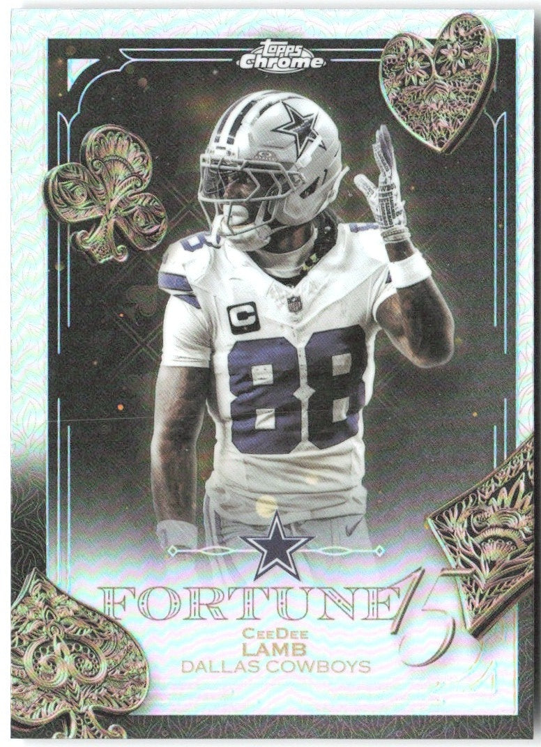 CeeDee Lamb Topps Chrome - Fortune 15 Refractor F15-9 2025 Dallas Cowboys