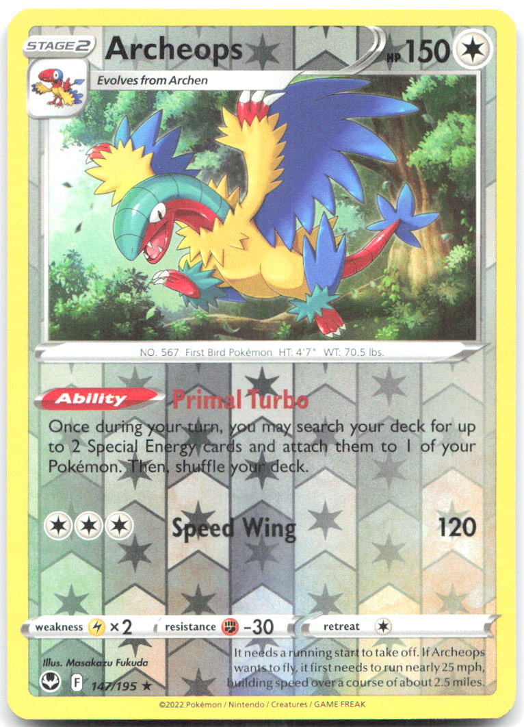 Archeops Reverse Holo Holo Rare SWSH12 Silver Tempest 147/195 NM Masakazu Fukuda
