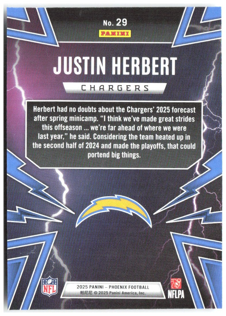 Justin Herbert Panini Phoenix - Thunderbirds 29 2025 Los Angeles Chargers