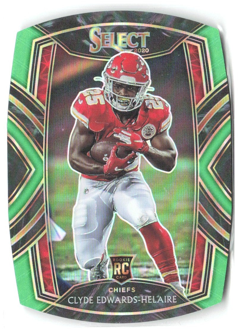 Clyde Edwards-Helaire Panini Select - Neon Green Prizm Die Cut 254 2020 Chiefs