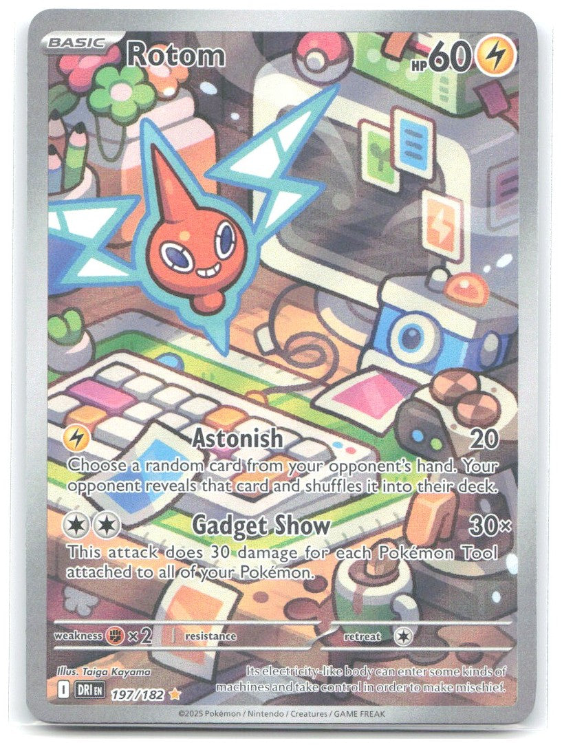 Rotom Holo Illustration Rare SV10 Destined Rivals 197/182 NM Taiga Kayama