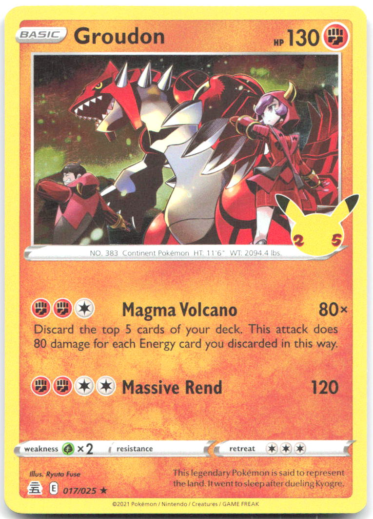 Groudon Holo Rare Celebrations 017/025 NM Uta