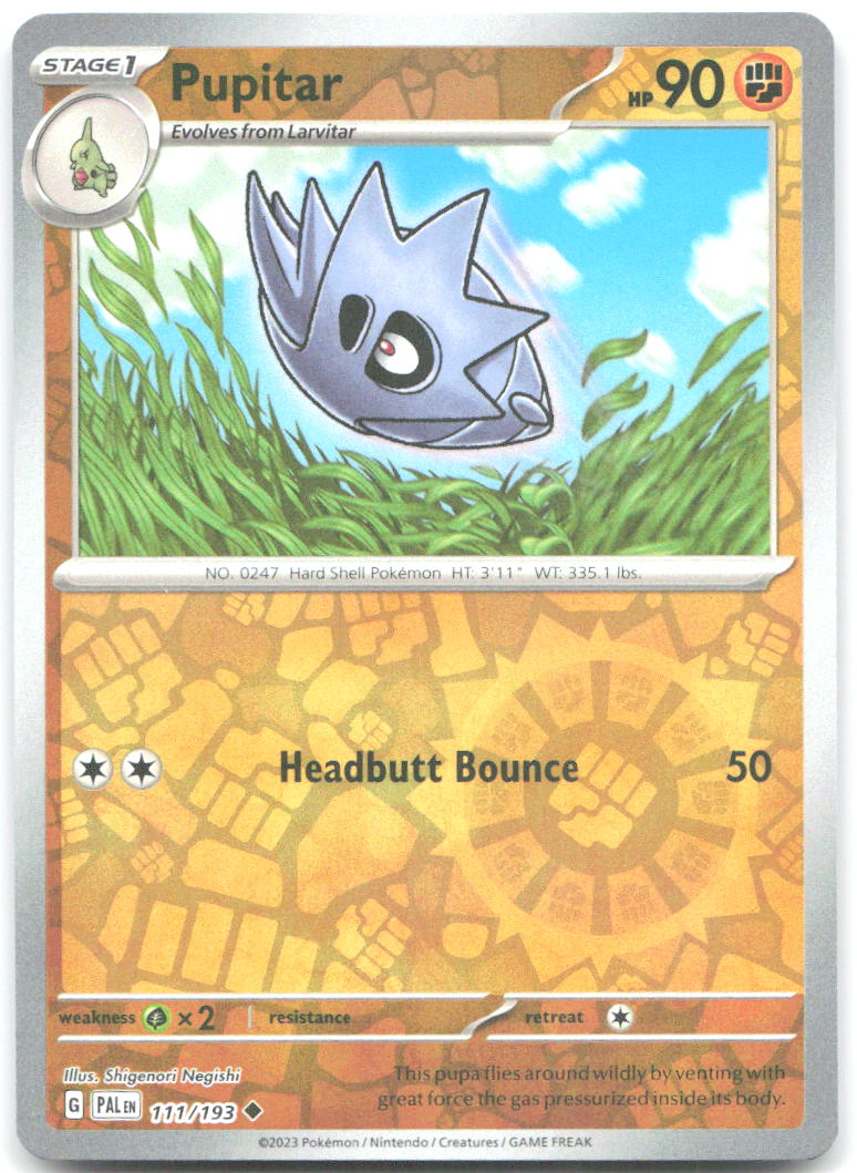 Pupitar Reverse Holo Uncommon SV02 Paldea Evolved 111/193 NM Shigenori Negishi