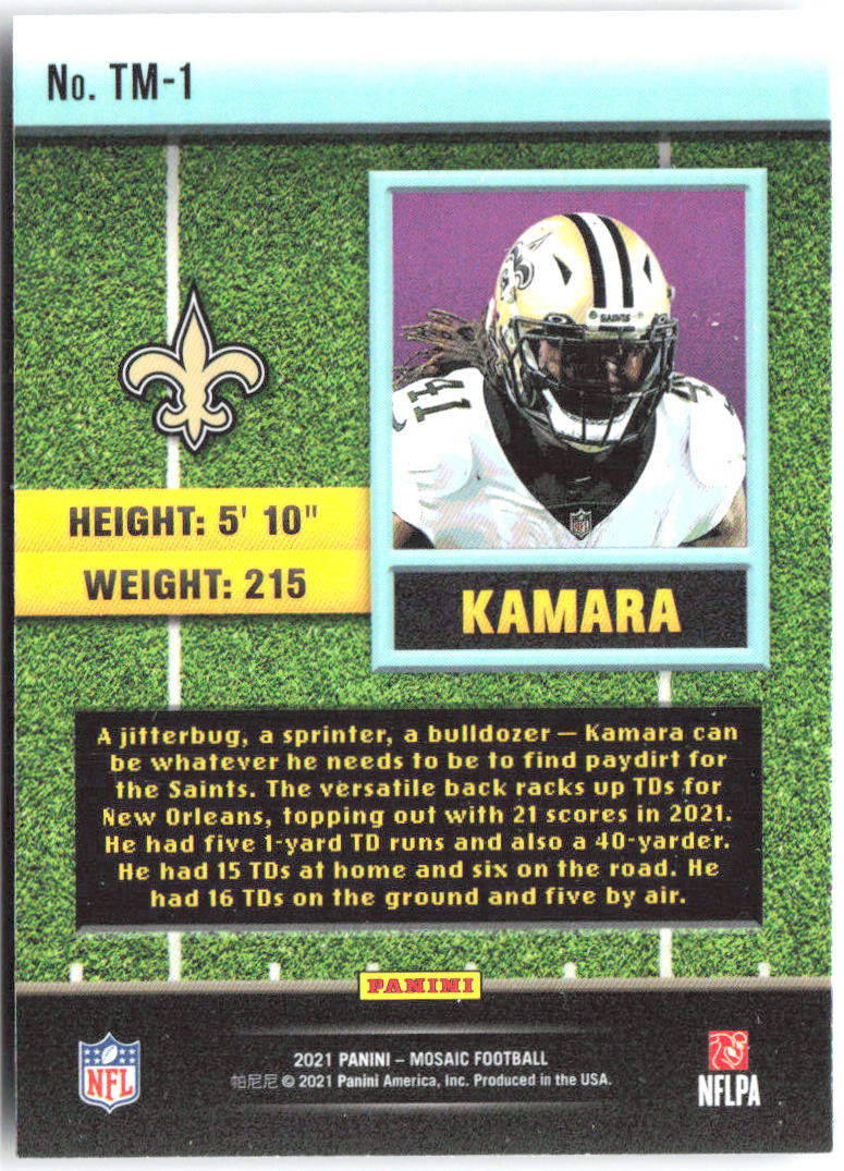 Alvin Kamara Panini Mosaic - Touchdown Masters TM-1 2021 New Orleans Saints