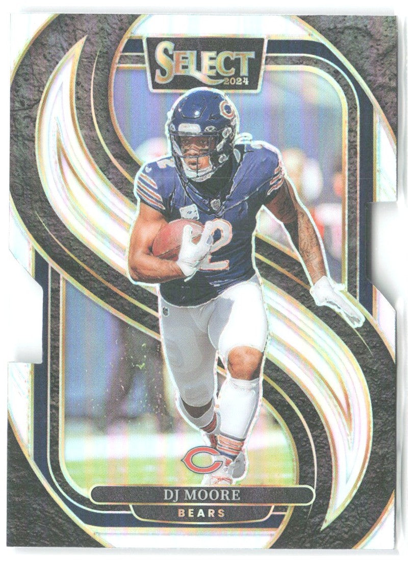 DJ Moore Panini Select - Silver Prizm Die Cut 151 2024 Chicago Bears