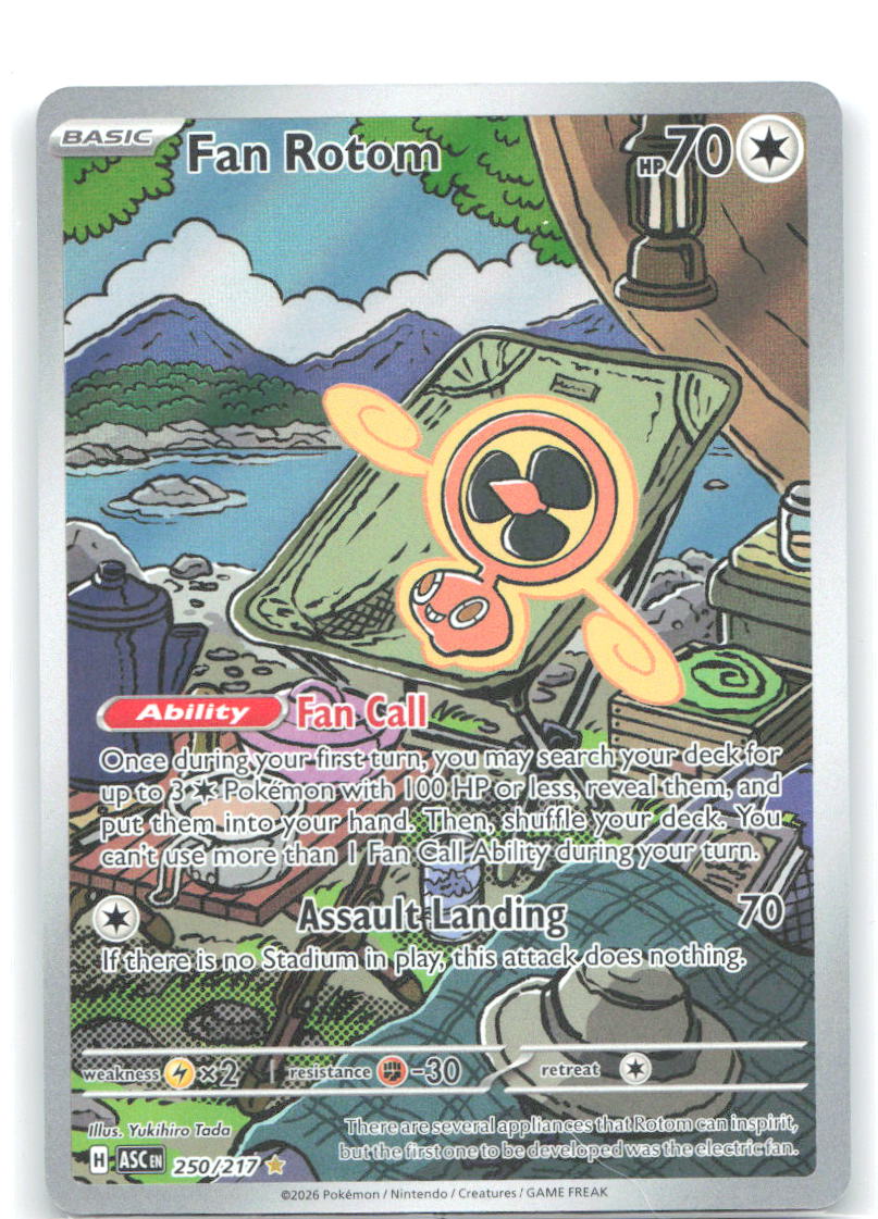 Fan Rotom Holo Illustration Rare ME: Ascended Heroes 250/217 NM Yukihiro Tada
