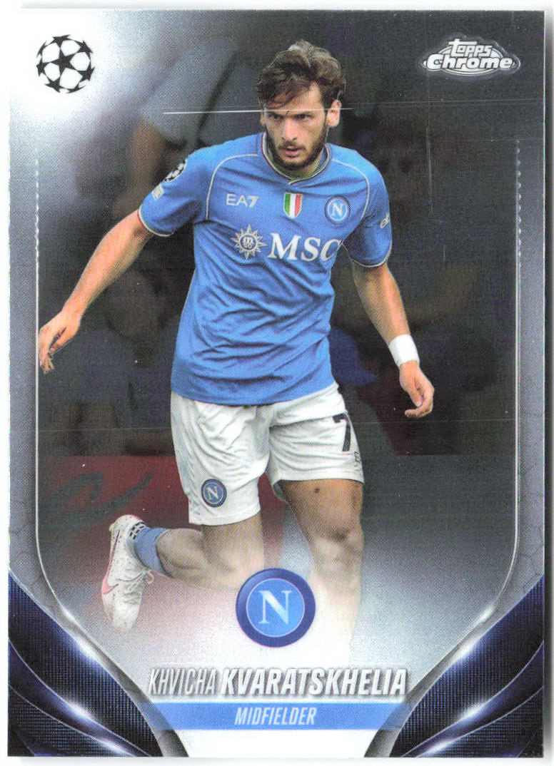 Khvicha Kvaratskhelia Topps Chrome UEFA Club Competitions 199 2023-24 Napoli