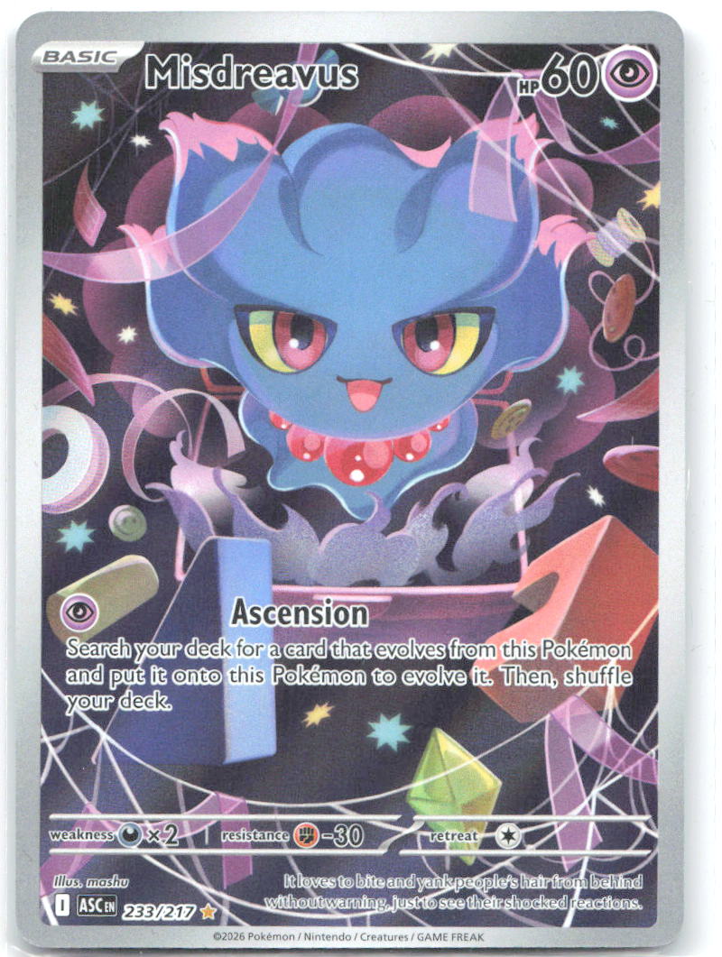 Misdreavus Holo Illustration Rare ME Ascended Heroes 233/217 NM Kazuhisa Uragami