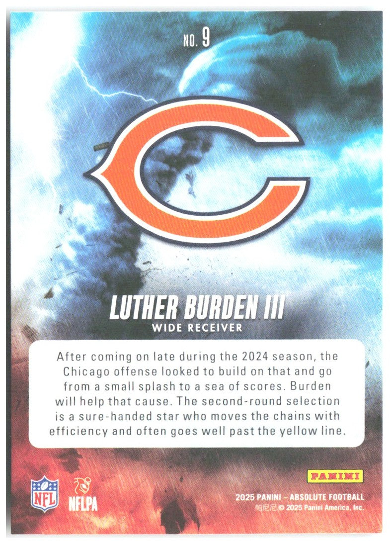 Luther Burden III Panini Absolute - By Storm 9 2025 Chicago Bears