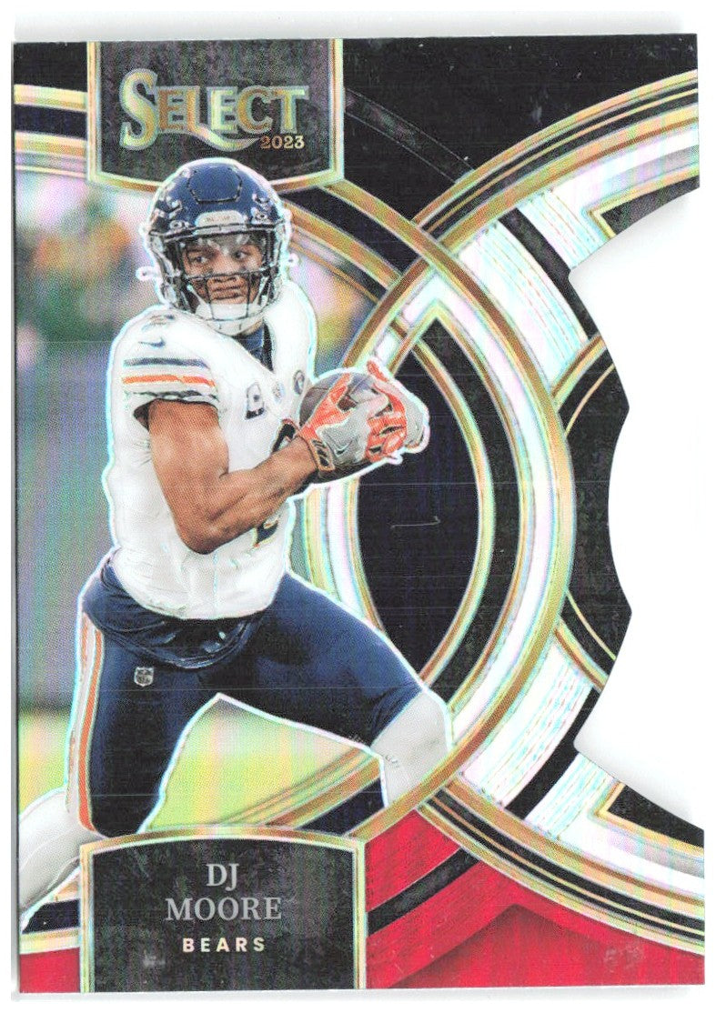 DJ Moore Panini Select - Black and Red Prizms Die Cuts 159 2023 Chicago Bears