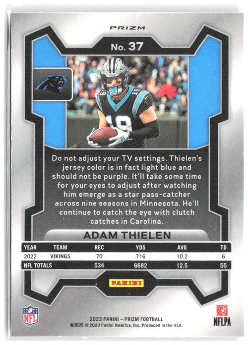 Adam Thielen Panini Prizm - Lazer 37 2023 Carolina Panthers