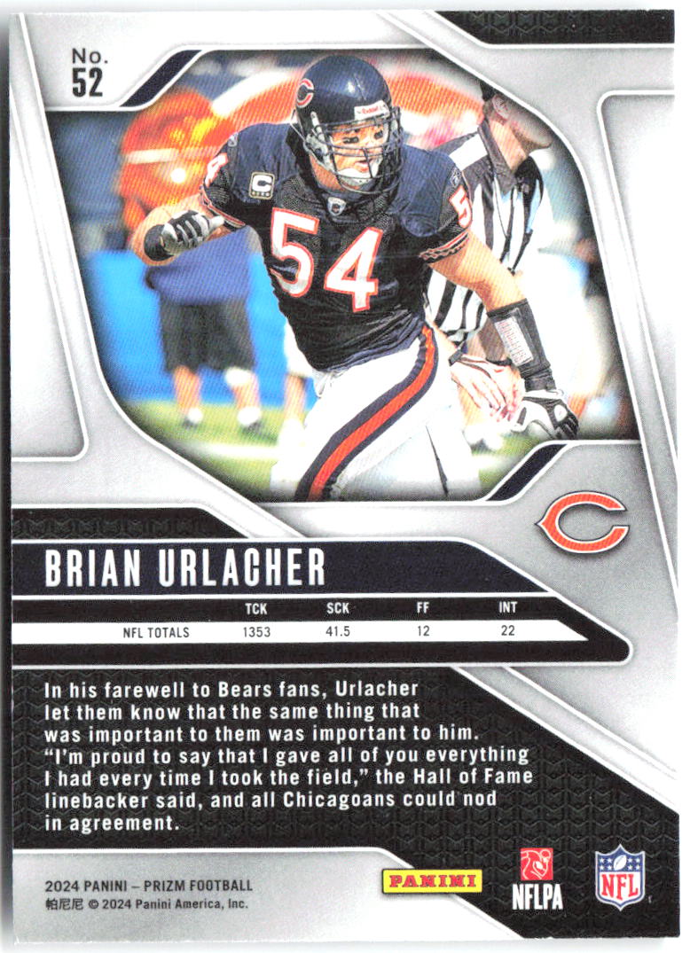 Brian Urlacher Panini Prizm 52 2024 Chicago Bears