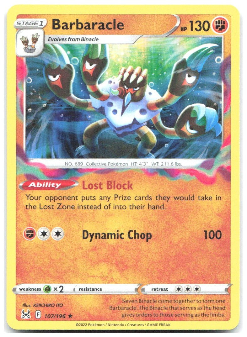 Barbaracle Holo Rare SWSH11 Lost Origin 107/196 NM KEIICHIRO ITO