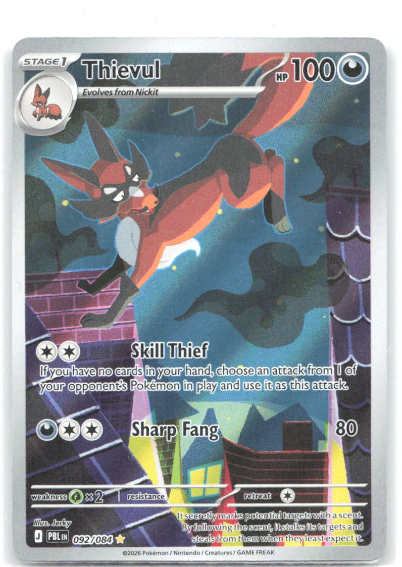 Thievul Holo Illustration Rare ME05: Pitch Black 092/084 NM Jerky