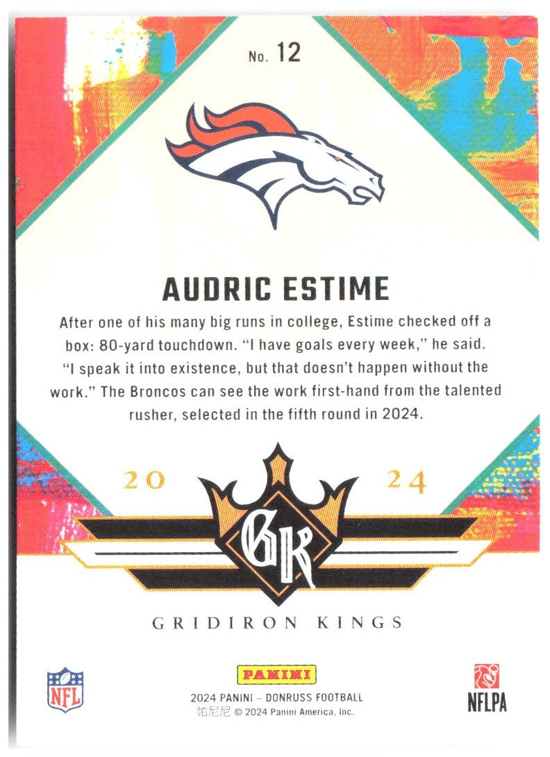 Audric Estime Donruss - Rookie Gridiron Kings 12 2024 Denver Broncos