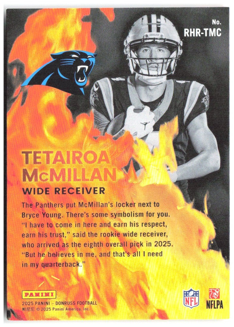 Tetairoa McMillan Donruss - Red Hot Rookies RHR-TMC 2025 Carolina Panthers