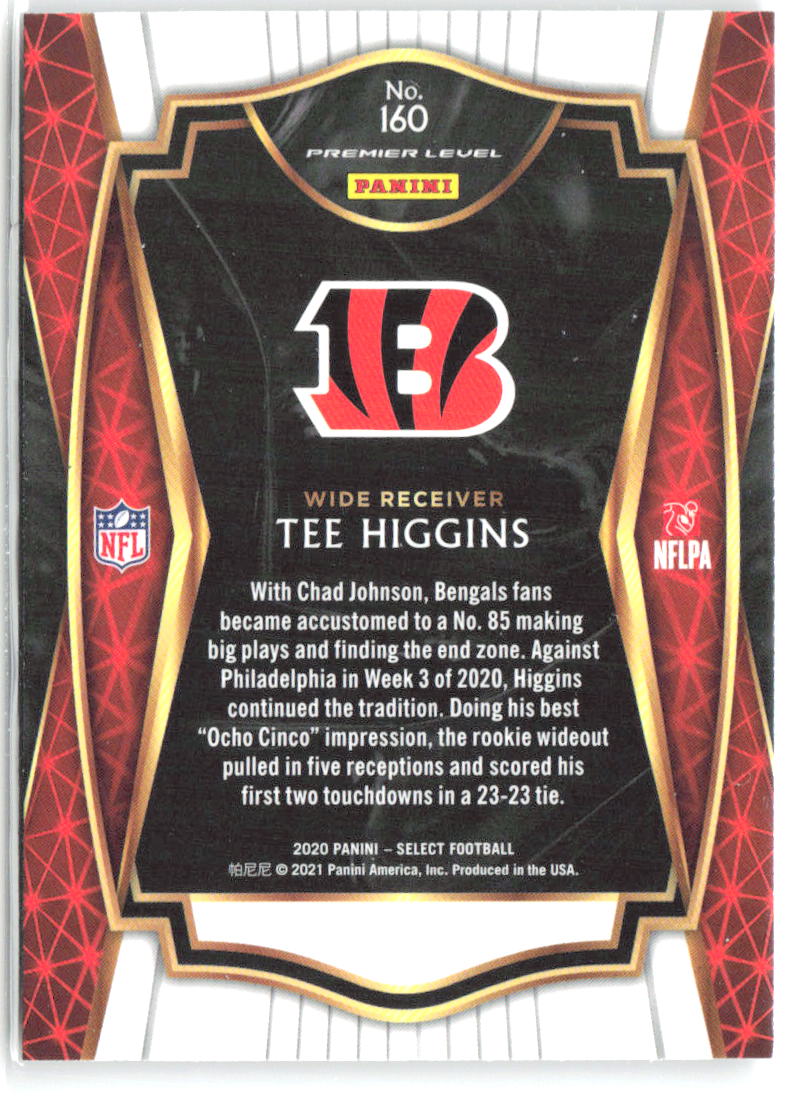 Tee Higgins Panini Select 160 2020 Cincinnati Bengals RC