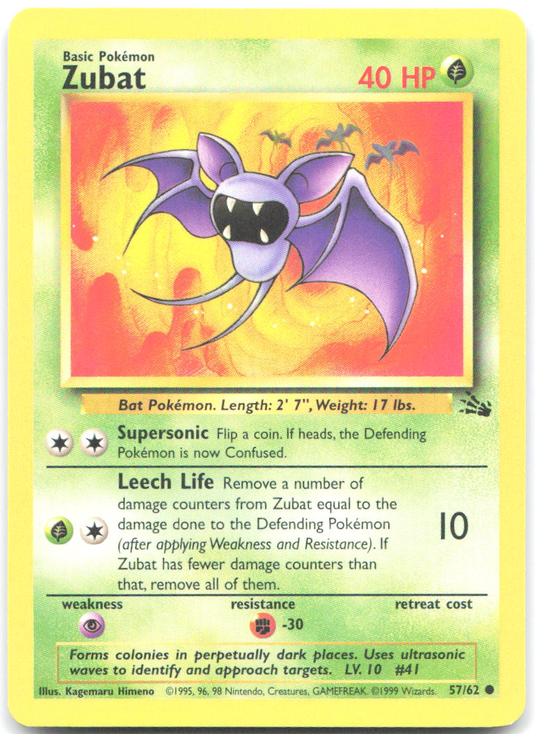 Zubat Unlimited Common Fossil 57/62 LP Kagemaru Himeno