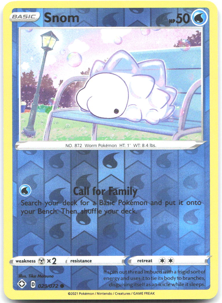 Snom Reverse Holo Common Shining Fates 029/072 NM Tika Matsuno