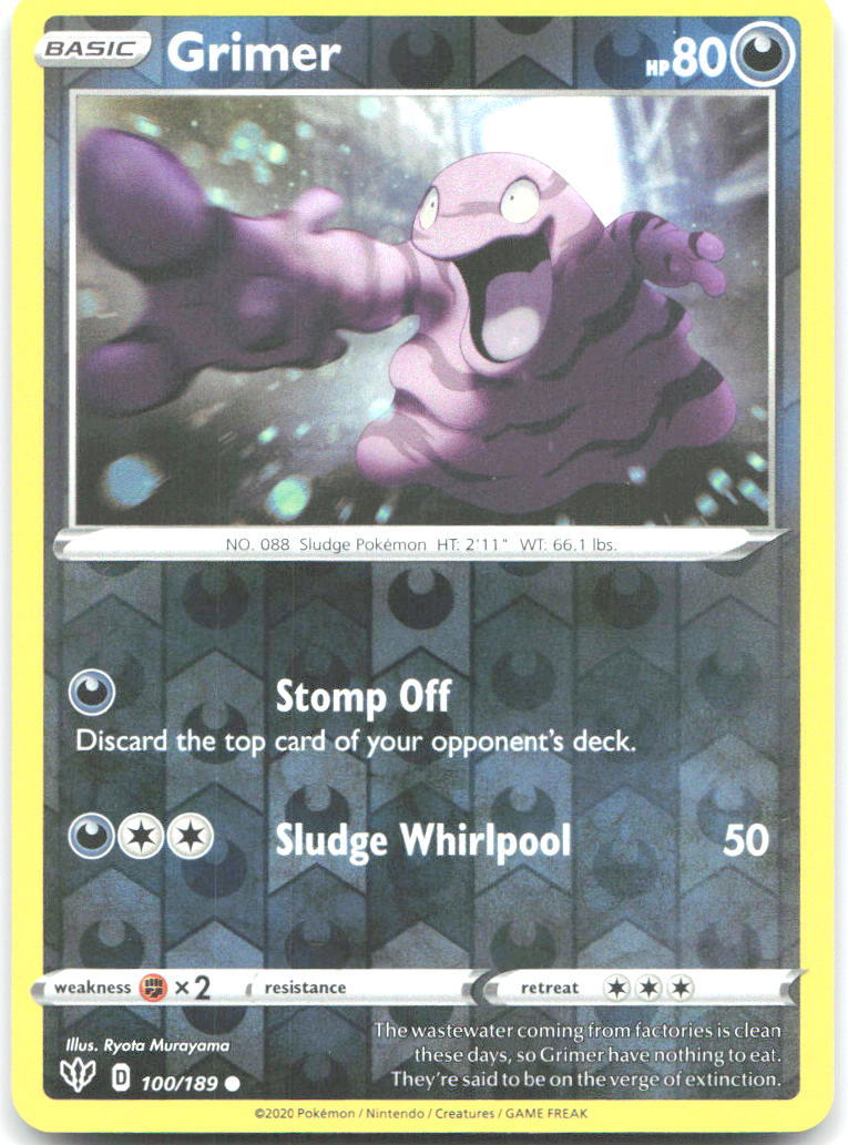 Grimer Reverse Holo Common SWSH03 Darkness Ablaze 100/189 NM Ryota Murayama